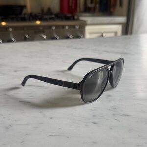 Gucci Black and Red Sunglasses